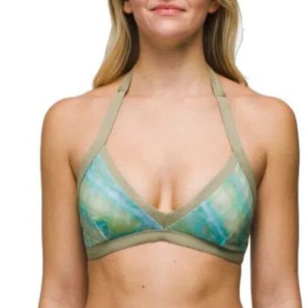 NWT Prana sunset scene fully lined quick dry swim bikini top small mirage S